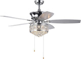 Hasna 52 inches Indoor Chrome Finish Hand Pull Chain Ceiling Fan
