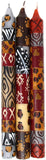 Set of Three Boxed Tall Hand-Painted Candles - Uzima African Design - Nobunto Candles