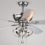 Tatiana 52 inches Indoor Chrome Finish Hand Pull Chain Ceiling Fan