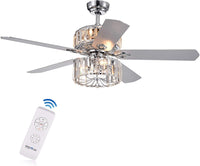 Perris 52 inches Indoor Chrome Finish Remote Controlled Ceiling Fan