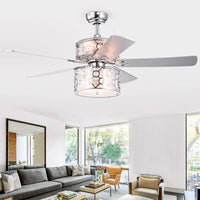 Rillome 52 inches Indoor Chrome Finish Remote Controlled Ceiling Fan