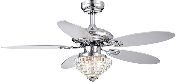 Copper 43.7 inches Indoor Chrome Finish Remote Controlled Ceiling Fan