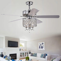 Fengren 52 inches Indoor Chrome Finish Remote Controlled Ceiling Fan