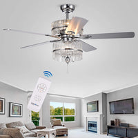 Wyllow 52 inches Indoor Chrome Finish Hand Pull Chain Ceiling Fan