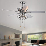 Tatiana 52 inches Indoor Chrome Finish Hand Pull Chain Ceiling Fan