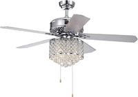 Deidor 52 inches Indoor Chrome Finish Hand Pull Chain Ceiling Fan