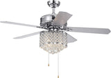 Deidor 52 inches Indoor Chrome Finish Hand Pull Chain Ceiling Fan