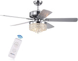 Letta 52 inches Indoor Chrome Finish Remote Controlled Ceiling Fan