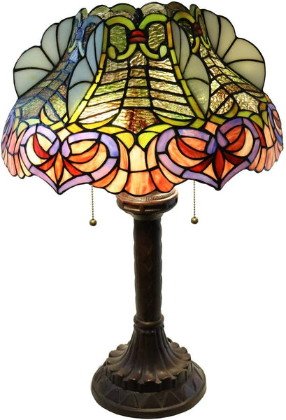 Zohndra 2-light Abstract Stained Glass 16.5-inch Table Lamp