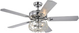 Kishel 52 inches Indoor Chrome Finish Remote Controlled Ceiling Fan
