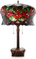Warehouse of Tiffany Zohara 2-light Multicolor Stained Glass 18-inch Table Lamp