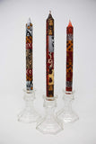 Set of Three Boxed Tall Hand-Painted Candles - Uzima African Design - Nobunto Candles