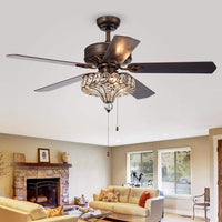 Pilette 52 inches Indoor Bronze Finish Hand Pull Chain Ceiling Fan