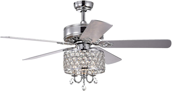 Fengren 52 inches Indoor Chrome Finish Remote Controlled Ceiling Fan