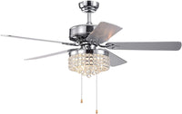 Letta 52 inches Indoor Chrome Finish Hand Pull Chain Ceiling Fan