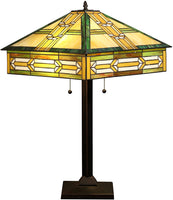 Castiel 2-light Green Tiffany-style 25-inch Table Lamp
