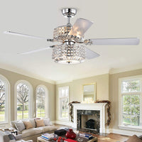 Walter 52 inches Indoor Chrome Finish Remote Controlled Ceiling Fan