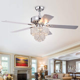 Bryanya 52 inches Indoor Chrome Finish Remote Controlled Ceiling Fan