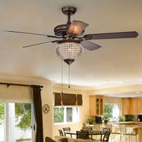 Priteen 29 inches Indoor Bronze Finish Hand Pull Chain Ceiling Fan