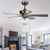 Aequor 42 inches Indoor Black Finish Hand Pull Chain Ceiling Fan