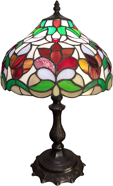 Sandara 1-light Floral Tiffany-style 12-inch Table Lamp