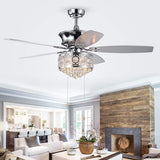Hasna 52 inches Indoor Chrome Finish Hand Pull Chain Ceiling Fan
