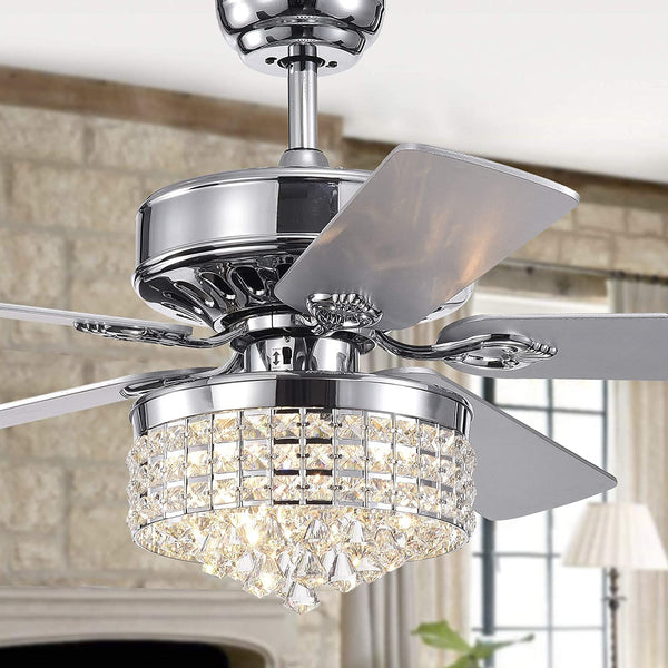 Letta 52 inches Indoor Chrome Finish Remote Controlled Ceiling Fan