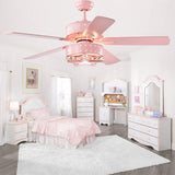 Funder 51.97 inches Indoor Pink Finish Remote Controlled Ceiling Fan
