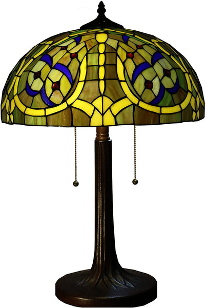 Molina 2-light Earthly Dragonfly 16-inch Tiffany-style Table Lamp