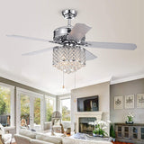 Deidor 52 inches Indoor Chrome Finish Hand Pull Chain Ceiling Fan