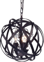 Deadra Antique Bronze-finish Metal 13-inch Globe Cage Pendant