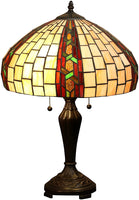Augustine 2-light Off-white Tiffany-style 16-inch Table Lamp