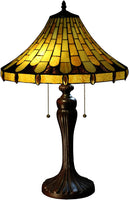 Sans 2-light Yellow 26-inch Jeweled Tiffany-style Table Lamp