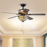 Hayfield 29 inches Indoor Black Finish Hand Pull Chain Ceiling Fan