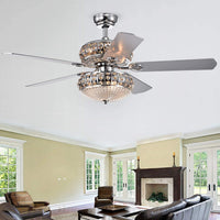 Becsdale 52 inches Indoor Chrome Finish Remote Controlled Ceiling Fan