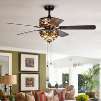 Kalsti 28 inches Indoor Black Finish Hand Pull Chain Hand Pull Chain Ceiling Fan