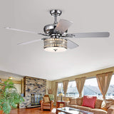 Davrin 52 inches Indoor Chrome Finish Remote Controlled Ceiling Fan
