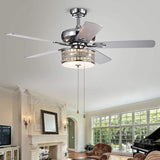 Davrin 52 inches Indoor Chrome Finish Remote Controlled Ceiling Fan