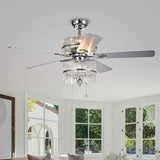 Wyllow 52 inches Indoor Chrome Finish Hand Pull Chain Ceiling Fan