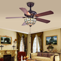 Doretta 24 inches Indoor Black Finish Hand Pull Chain Ceiling Fan