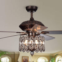 Copper 52 inches Indoor Bronze Finish Remote Controlled Ceiling Fan