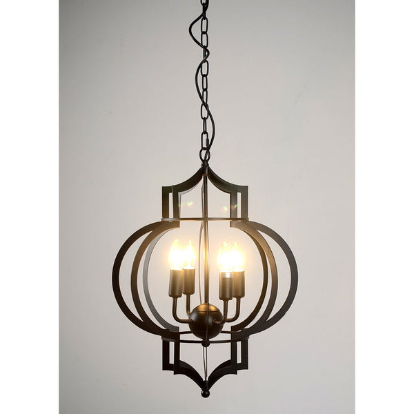 Lynette 4-light Black-finished 17-inch Chandelier with Bulbs