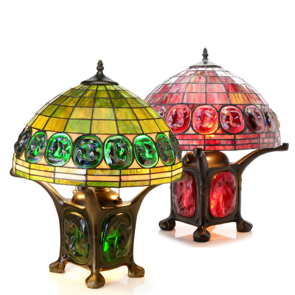 Tiffany-style Mika Turtleback Double-lit Table Lamp