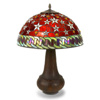 Tiffany-style Red Star Table Lamp