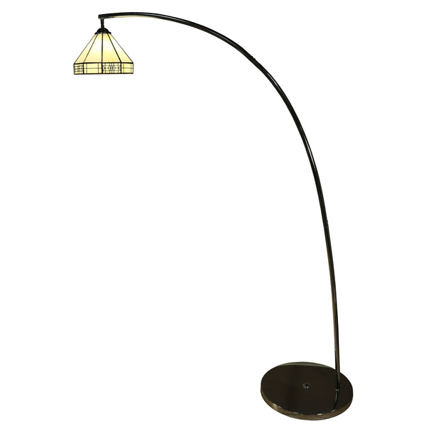 Brenda 1-light Off-white 64-inch Tiffany-style Mission-style Floor Lamp