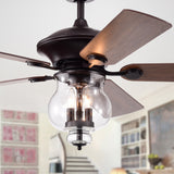 Topher 52 inches Indoor Bronze Finish Remote Controlled Ceiling Fan