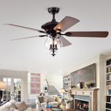 Topher 52 inches Indoor Bronze Finish Remote Controlled Ceiling Fan