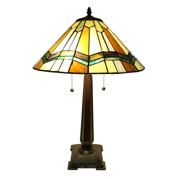 Exavyera Tiffany-style Stained-glass 2-light Table Lamp