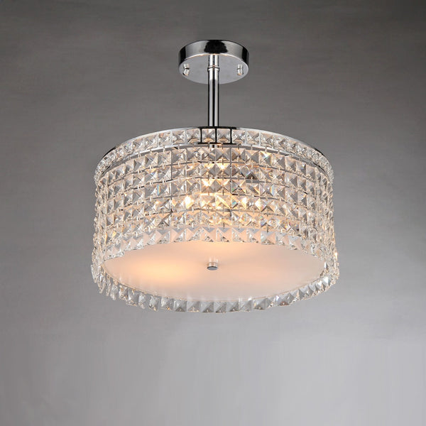 Garcia Chrome and Crystal Round 4-light Chandelier