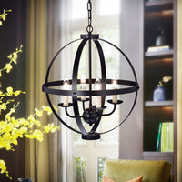 Kandace Oil-Rubbed Bronze Orb Pendant (17 in.)